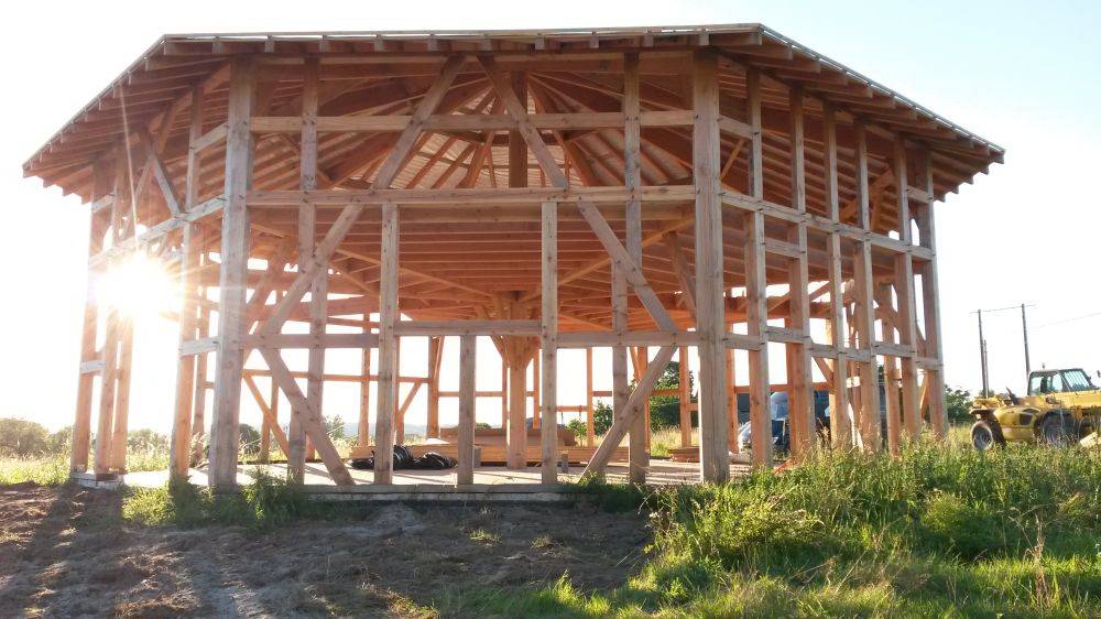 Structure en ossature bois en cours de construction en Dordogne Construction d’une structure à ossature bois